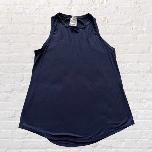 Champion crew neck sleeveless subtle razorback round hem workout shirt - Picture 1 of 8